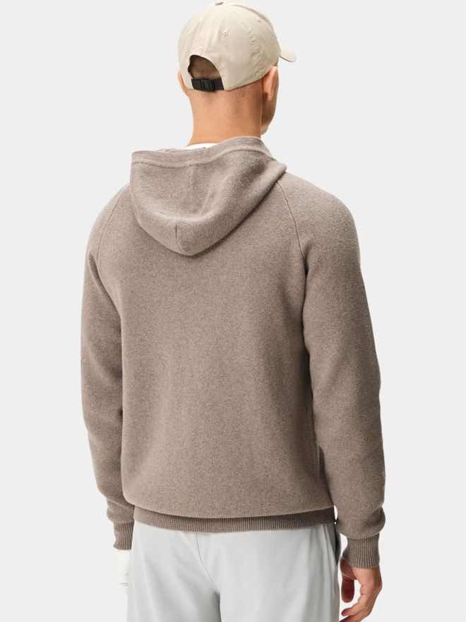 Macade Golf Brown Tech Knit Hoodie Pullover Strick braun