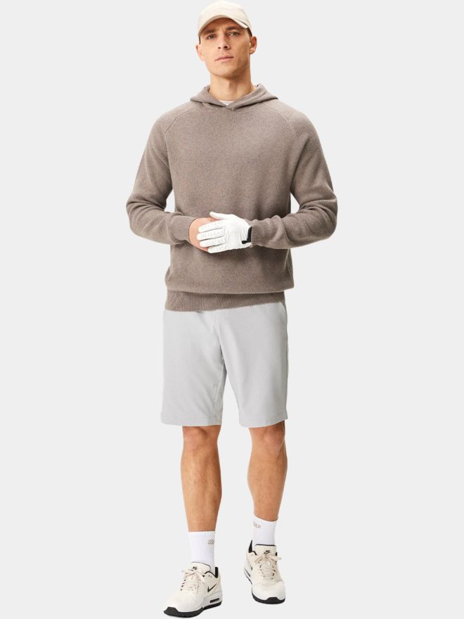 Macade Golf Brown Tech Knit Hoodie Pullover Strick braun