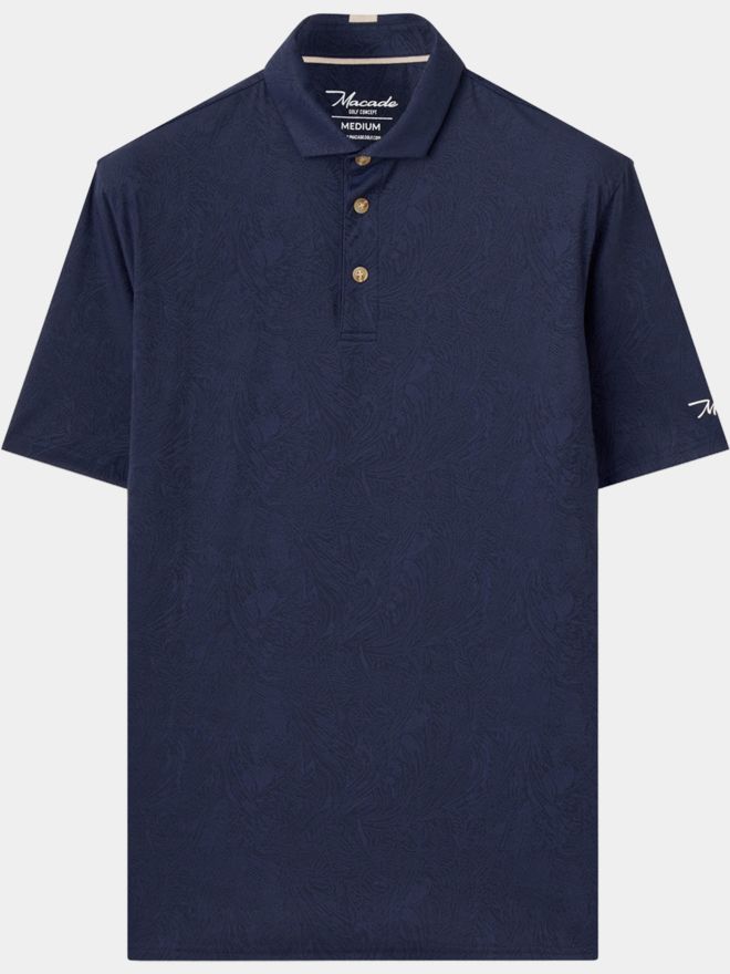Macade Golf Navy Paisley Core Polo Shirt Halbarm Polo navy