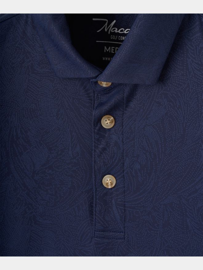 Macade Golf Navy Paisley Core Polo Shirt Halbarm Polo navy