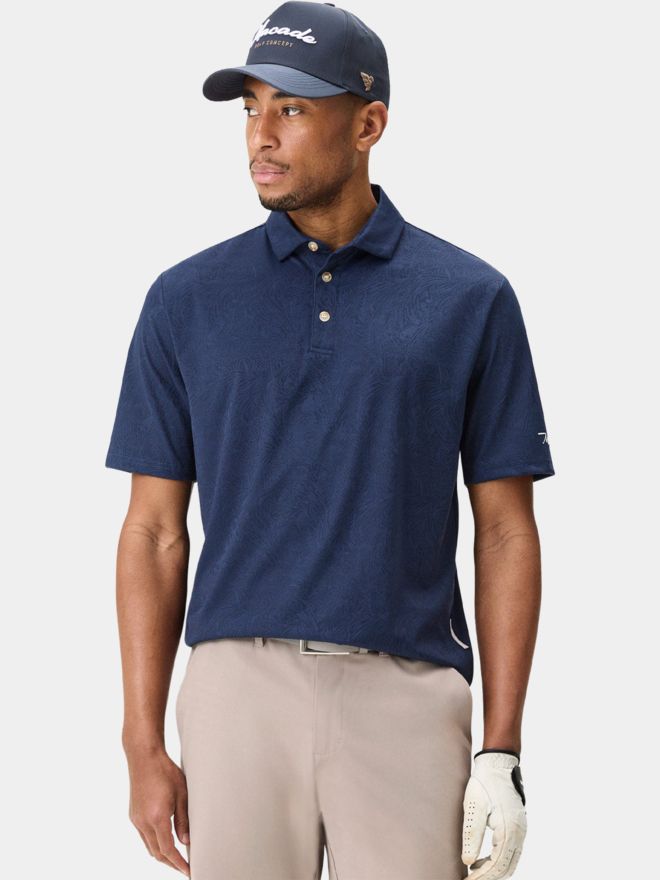 Macade Golf Navy Paisley Core Polo Shirt Halbarm Polo navy