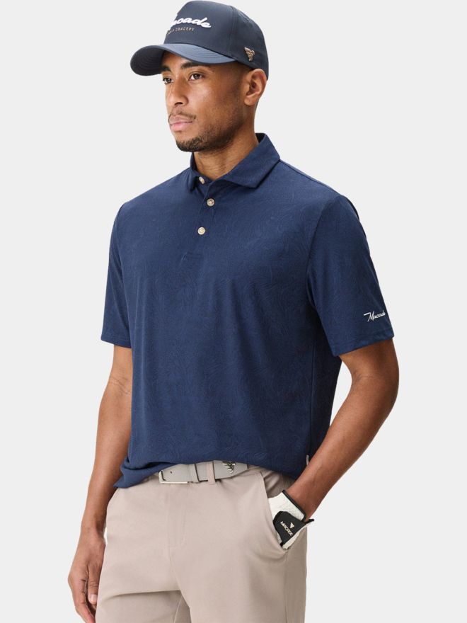 Macade Golf Navy Paisley Core Polo Shirt Halbarm Polo navy