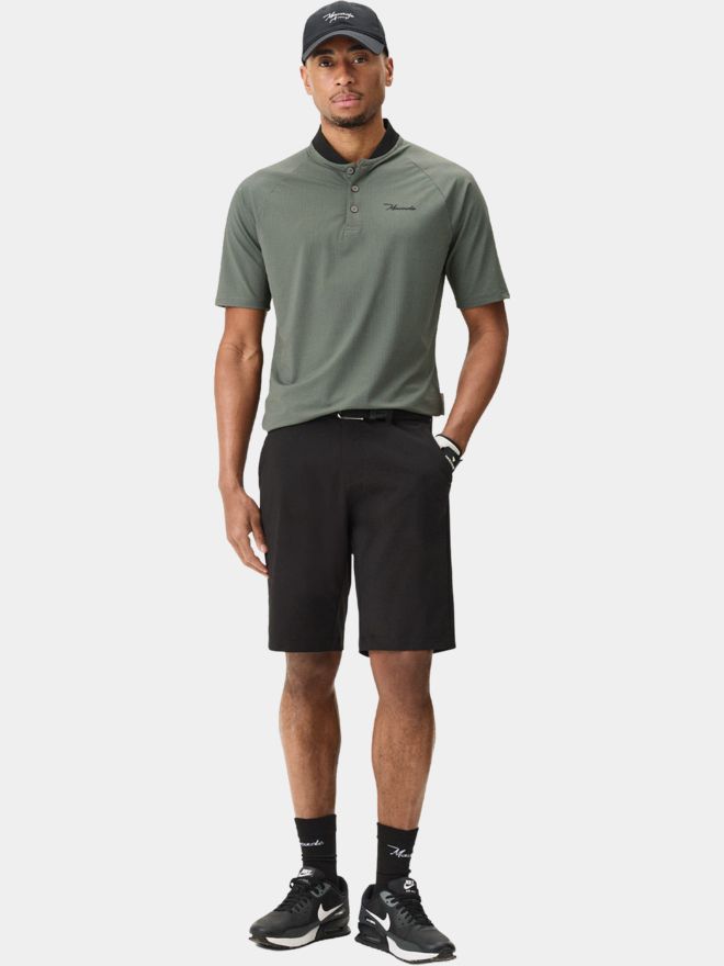 Macade Golf Crew Green TR Bomber Shirt Halbarm Polo grün