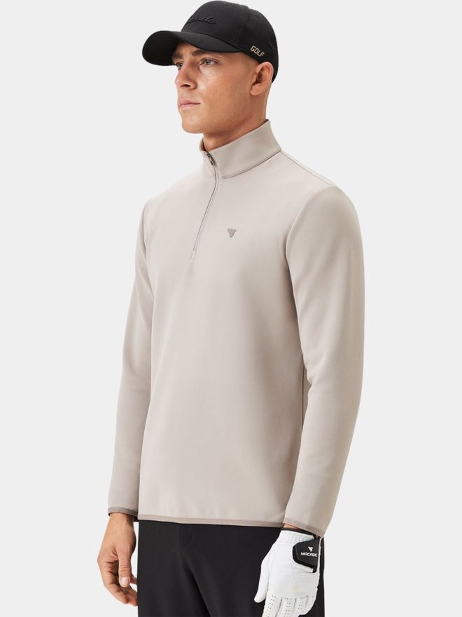 Macade Golf Taupe Therma Quarter Zip Stretch Midlayer taupe