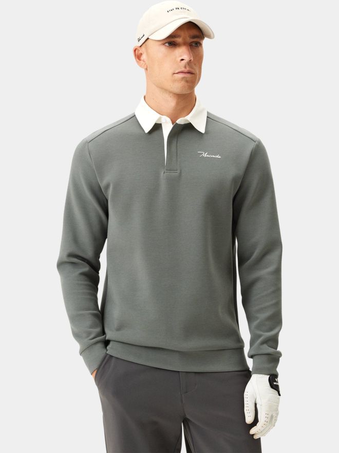 Macade Golf Blades Teal Gray Polo Sweatshirt langarm Polo grau