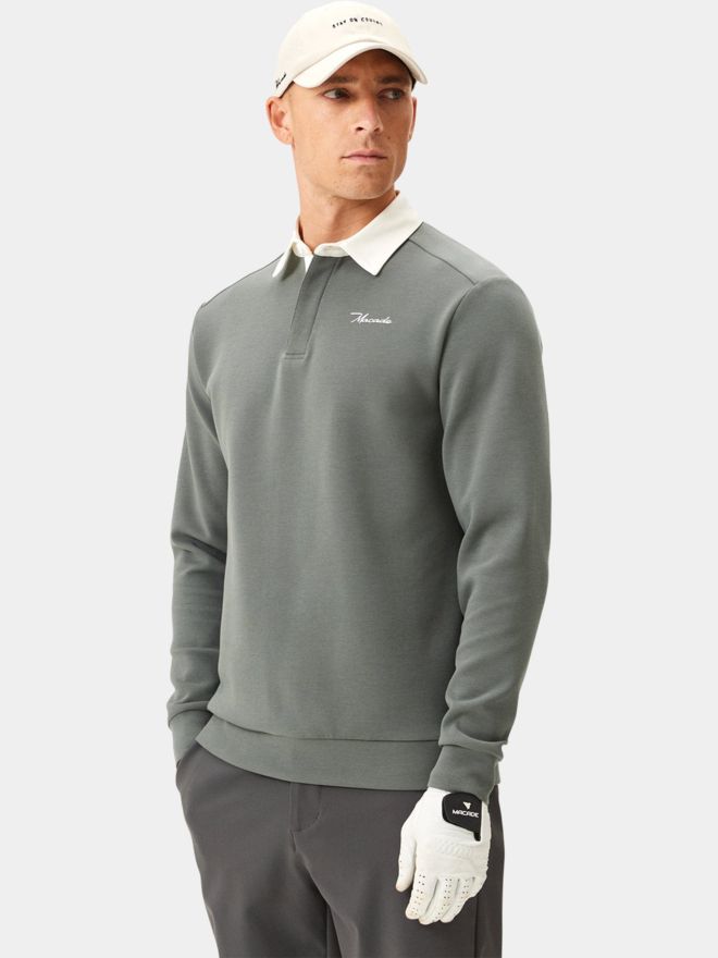 Macade Golf Blades Teal Gray Polo Sweatshirt langarm Polo grau