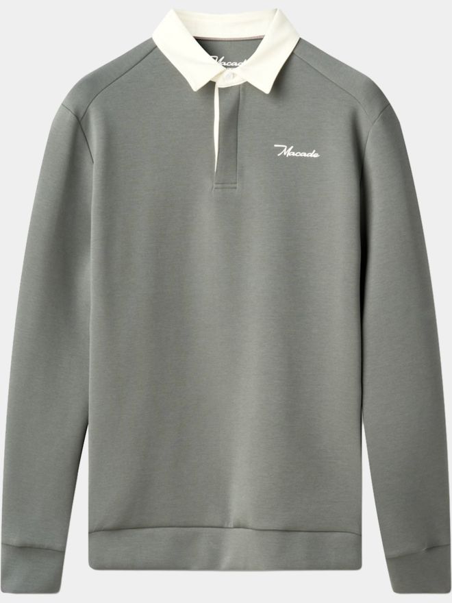 Macade Golf Blades Teal Gray Polo Sweatshirt langarm Polo grau