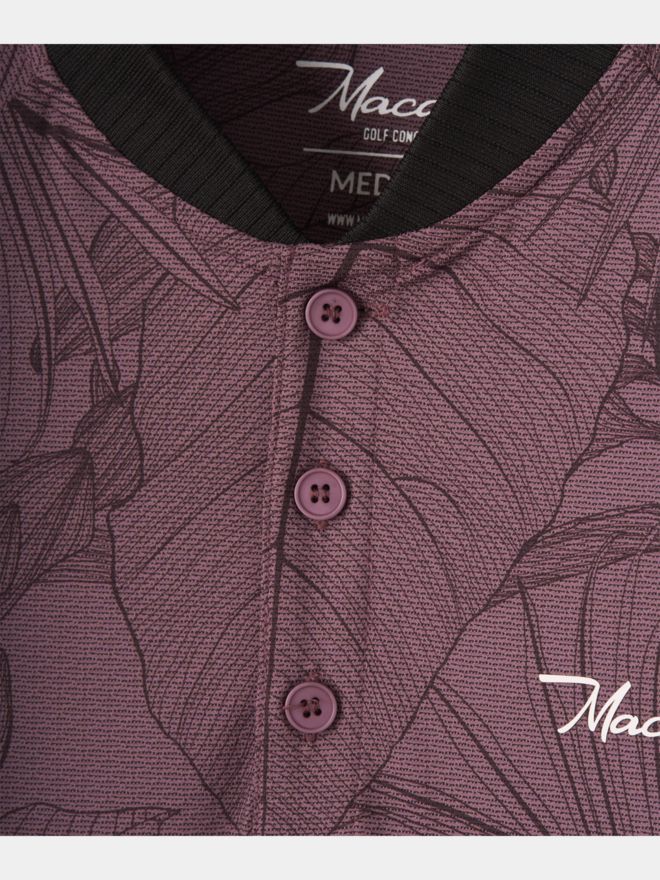 Macade Golf Crew Mauve TR Bomber košile s polovičním rukávem Polo fialová