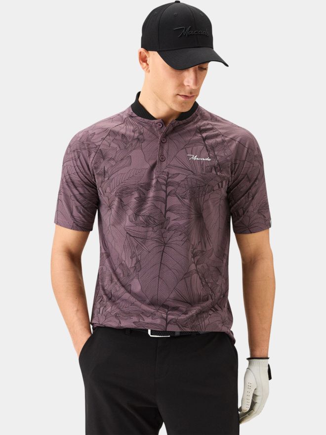 Macade Golf Crew Mauve TR Bomber košile s polovičním rukávem Polo fialová