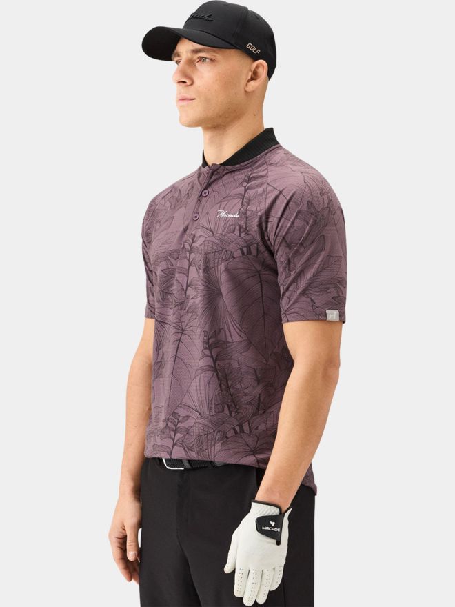 Macade Golf Crew Mauve TR Bomber košile s polovičním rukávem Polo fialová