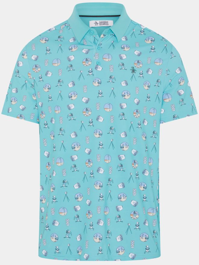 Penguin RANGE FINDER POLO Halbarm Polo türkis