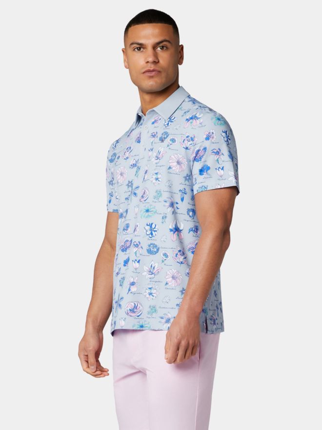 Penguin TEXTBOOK FLORAL POLO Halbarm Polo grau