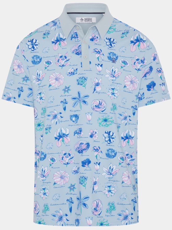 Penguin TEXTBOOK FLORAL POLO Halbarm Polo grau