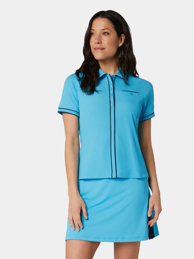 Penguin RIBBED TIPPED POLO Half-sleeved polo turquoise