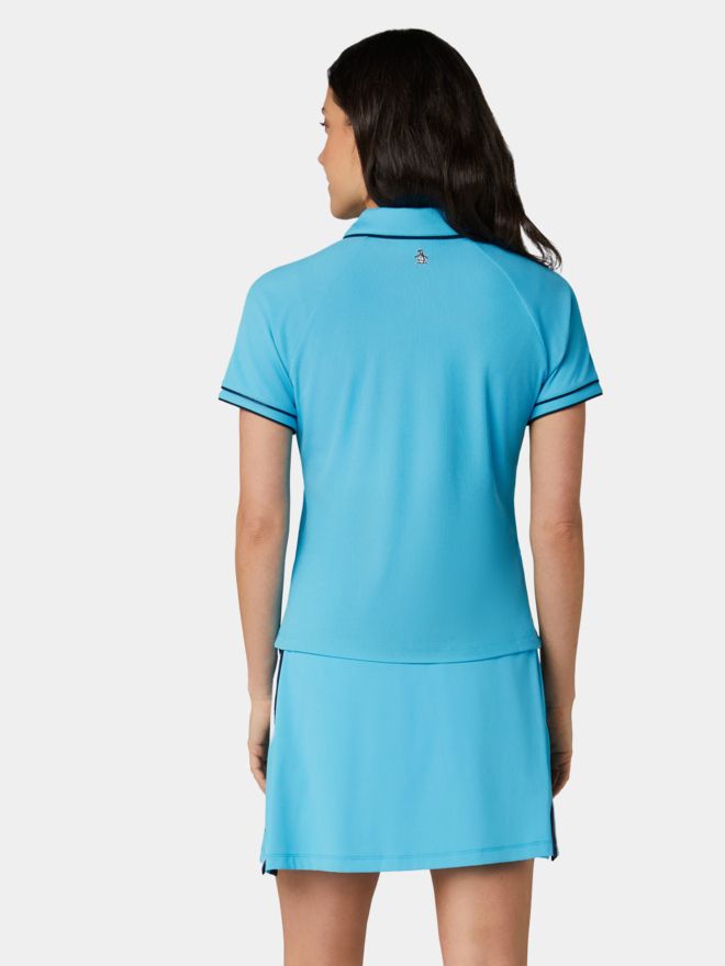 Penguin RIBBED TIPPED POLO Half-sleeved polo turquoise