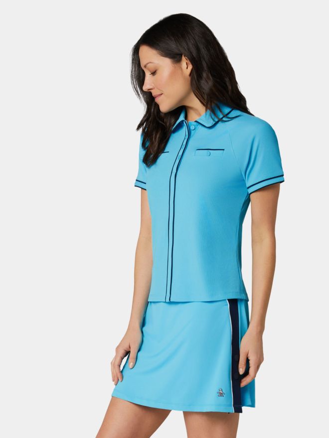 Penguin RIBBED TIPPED POLO Half-sleeved polo turquoise
