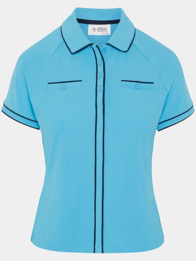 Penguin RIBBED TIPPED POLO Half-sleeved polo turquoise