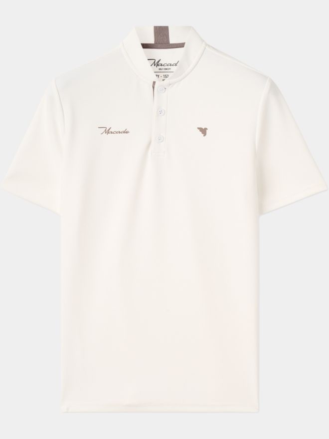 Macade Golf Junior Heath White Bomber Shirt Halbarm Polo weiß