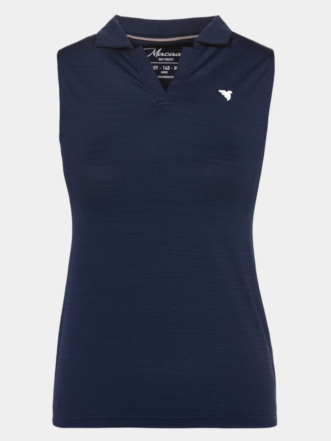 Macade Golf Junior Paige Steel Blue Sleveless Shirt Ohne Arm Polo navy