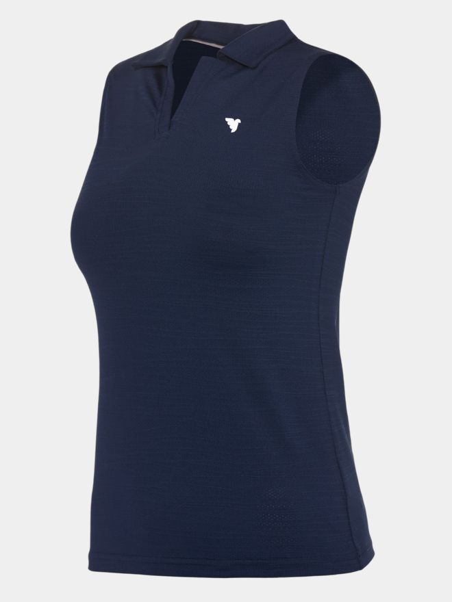 Macade Golf Junior Paige Steel Blue Sleveless Shirt Ohne Arm Polo navy