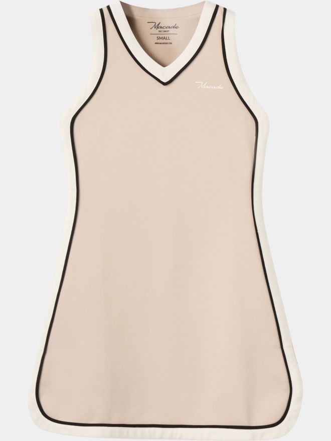 Macade Golf Ava Tan TX Flow Dress Ohne Arm Kleid beige