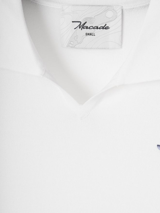 Macade Golf Vera White cropped polo half sleeve polo white