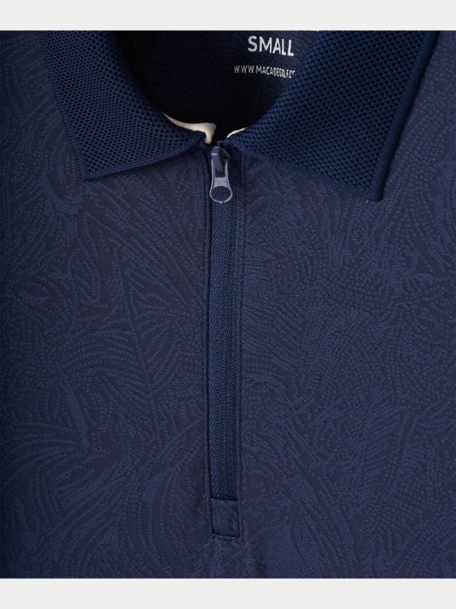 Macade Golf Lace Navy Paisley Zip Shirt Half Sleeve Polo navy