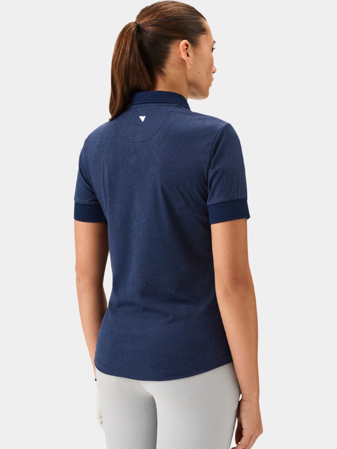 Macade Golf Lace Navy Paisley Zip Shirt Half Sleeve Polo navy