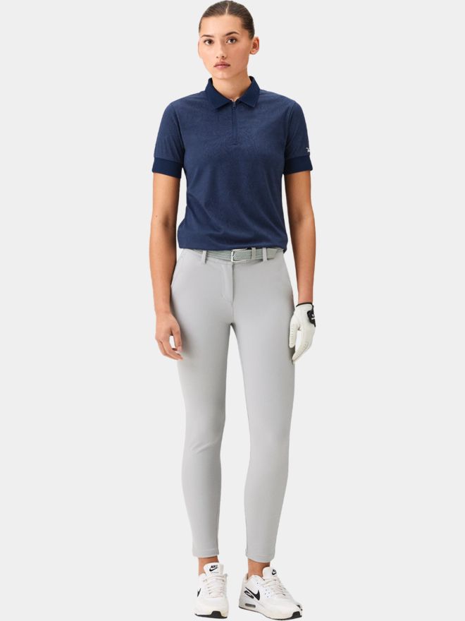 Macade Golf Lace Navy Paisley Zip Shirt Half Sleeve Polo navy