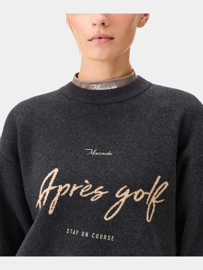 Macade Golf Ash Grey Oversized Knit Sweater Pullover Strick hellgrau