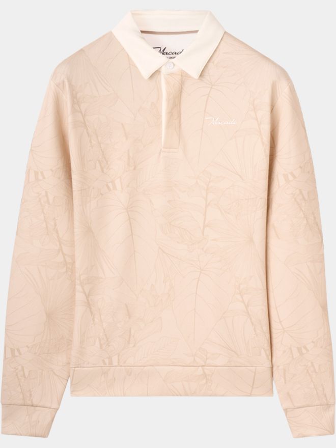 Macade Golf Rae Palm Polo Sweatshirt long sleeve polo beige