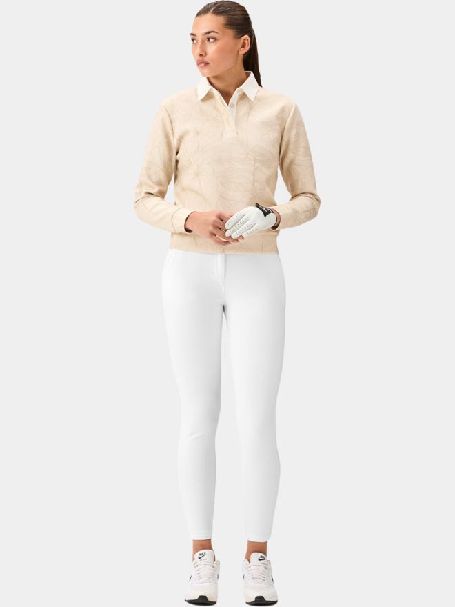 Macade Golf Rae Palm Polo Sweatshirt long sleeve polo beige