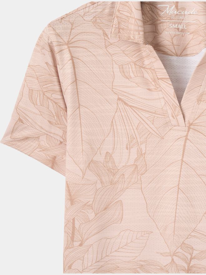 Macade Golf Paige Palm Shirt Half Sleeve Polo beige