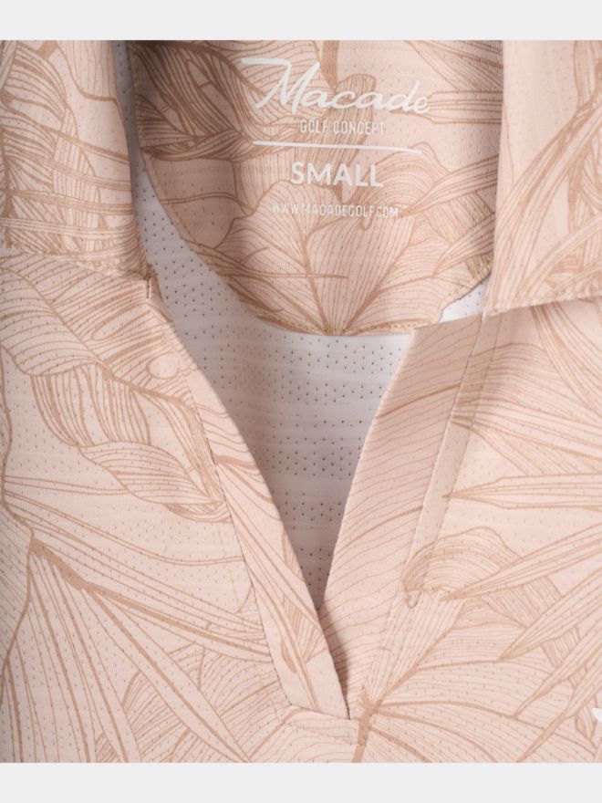 Macade Golf Paige Palm Shirt Half Sleeve Polo beige