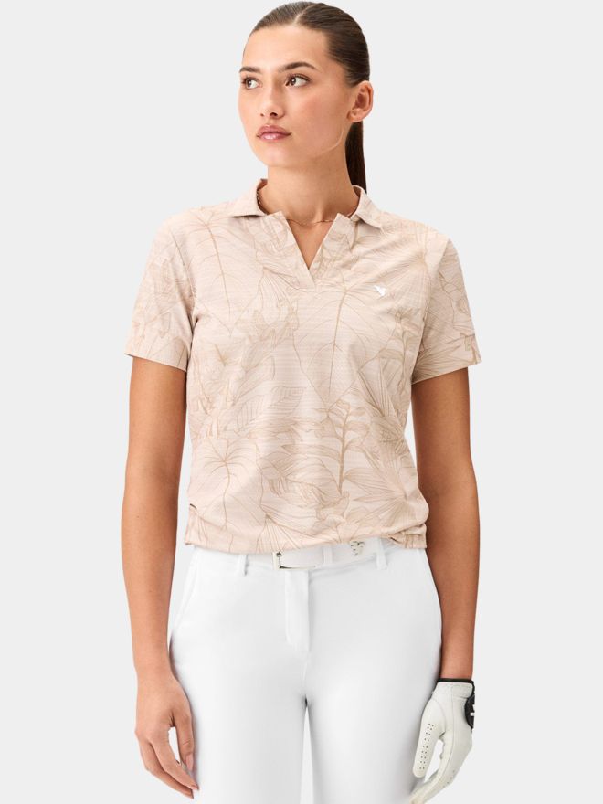 Macade Golf Paige Palm Shirt Half Sleeve Polo beige