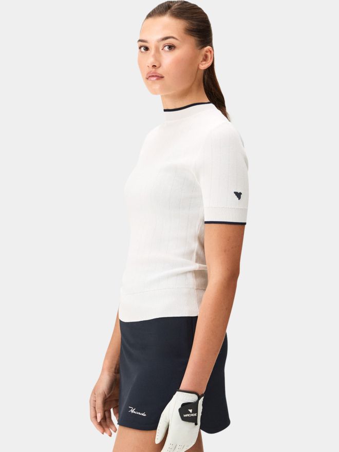 Macade Golf Gigi White Wave Top Halbarm T-Shirt weiß