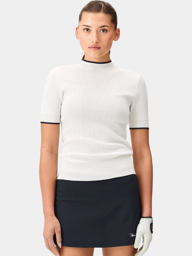 Macade Golf Gigi White Wave Top Halbarm T-Shirt weiß