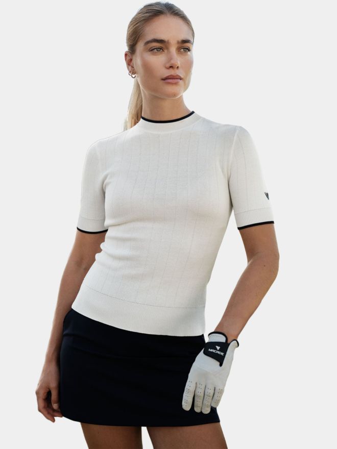 Macade Golf Gigi White Wave Top Halbarm T-Shirt weiß