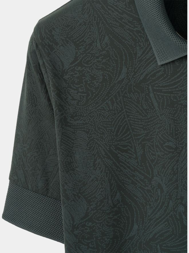 Macade Golf Lace Green Paisley Zip Shirt Halbarm Polo grün