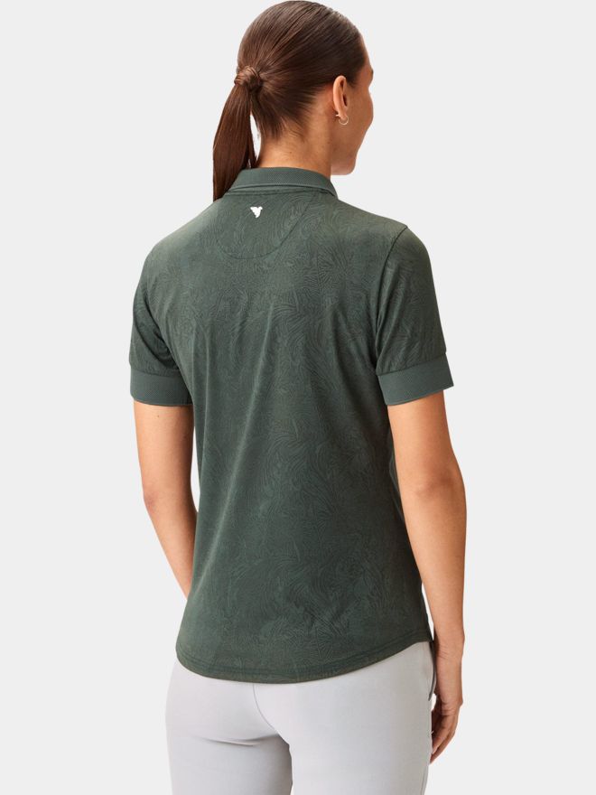 Macade Golf Lace Green Paisley Zip Shirt Halbarm Polo grün