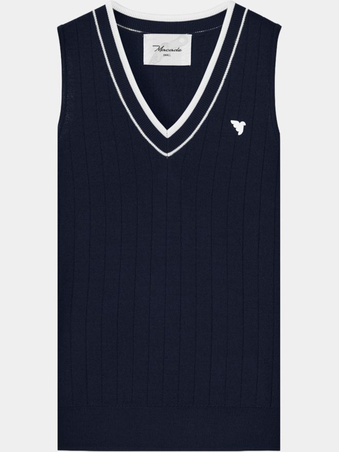 Macade Golf Ana Navy Sleeveless V-Neck Ohne Arm T-Shirt navy