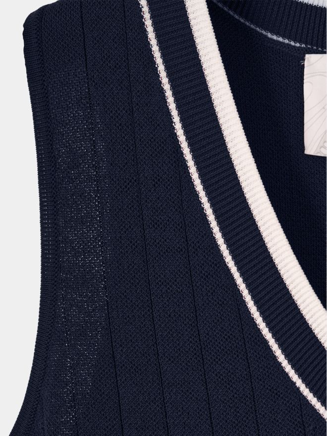 Macade Golf Ana Navy Sleeveless V-Neck Ohne Arm T-Shirt navy