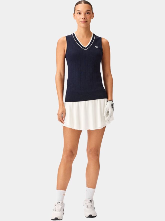 Macade Golf Ana Navy Sleeveless V-Neck Ohne Arm T-Shirt navy