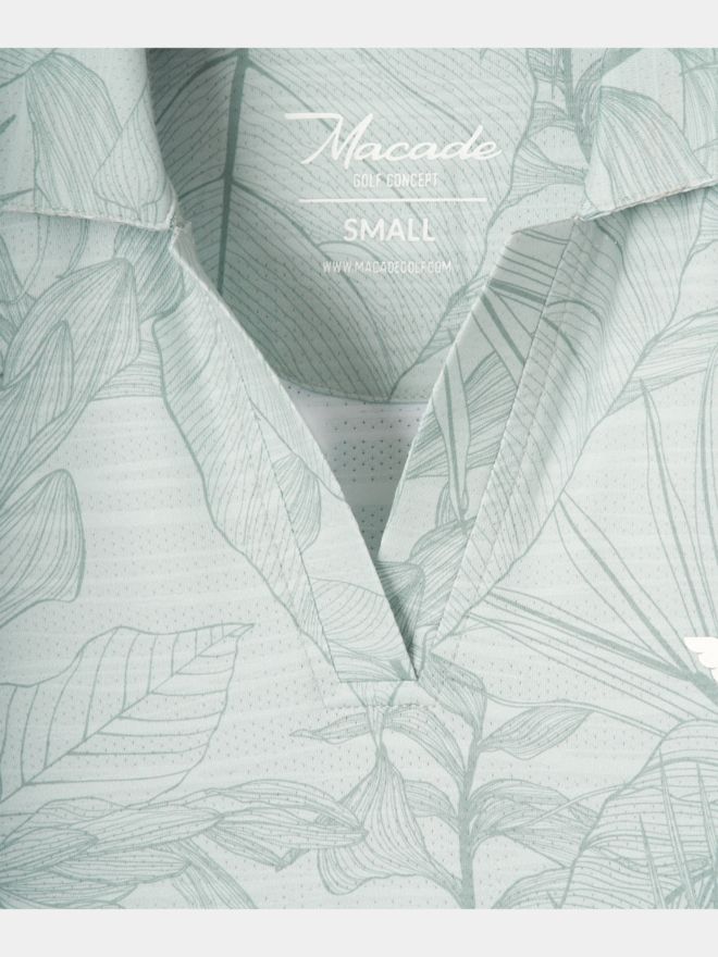 Macade Golf Paige Green Palm Sleeveless Shirt Ohne Arm Polo grün