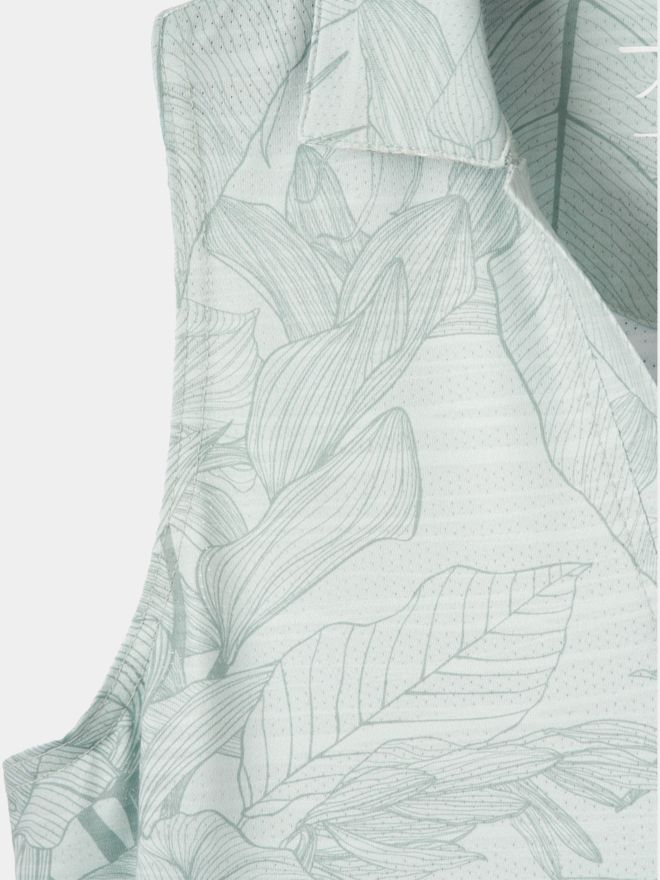 Macade Golf Paige Green Palm Sleeveless Shirt Ohne Arm Polo grün