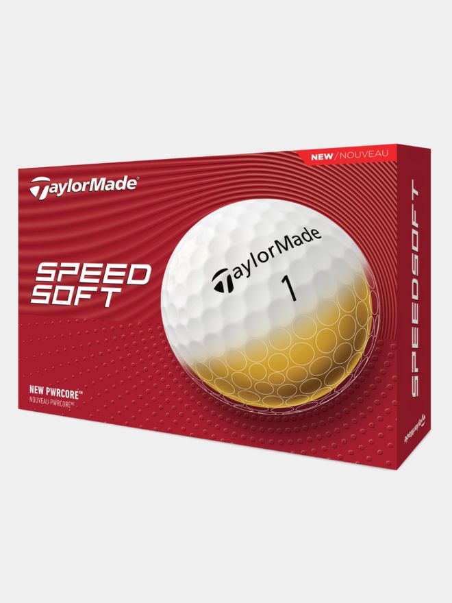 TaylorMade SpeedSoft Golfbälle mit Golf House Logo weiß