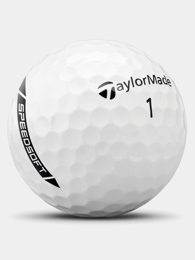 TaylorMade SpeedSoft Golfbälle mit Golf House Logo weiß