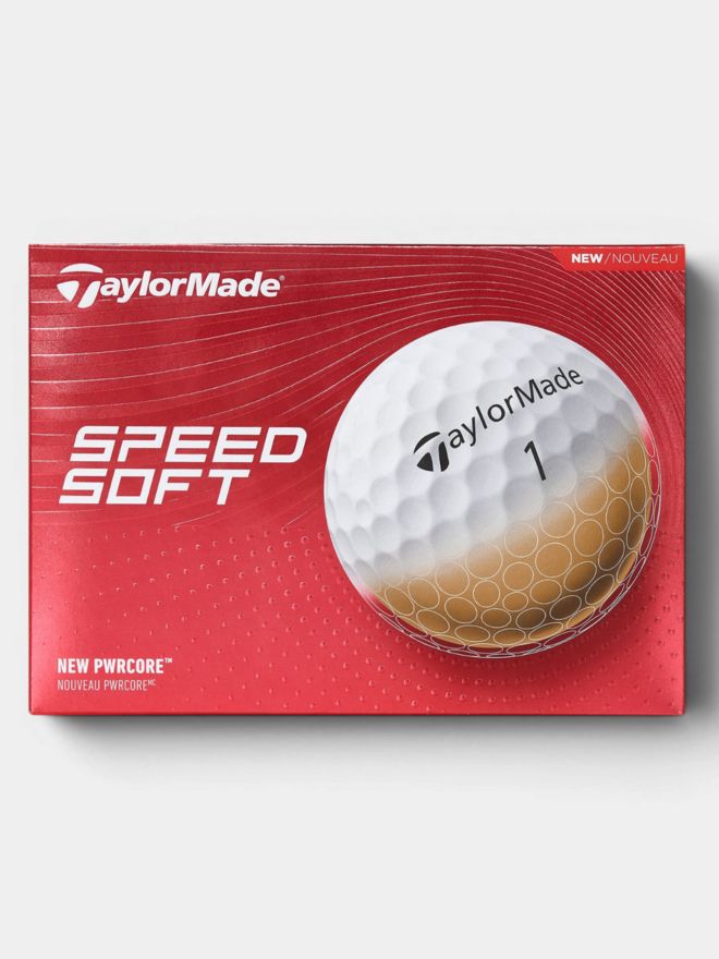 TaylorMade SpeedSoft Golfbälle mit Golf House Logo weiß
