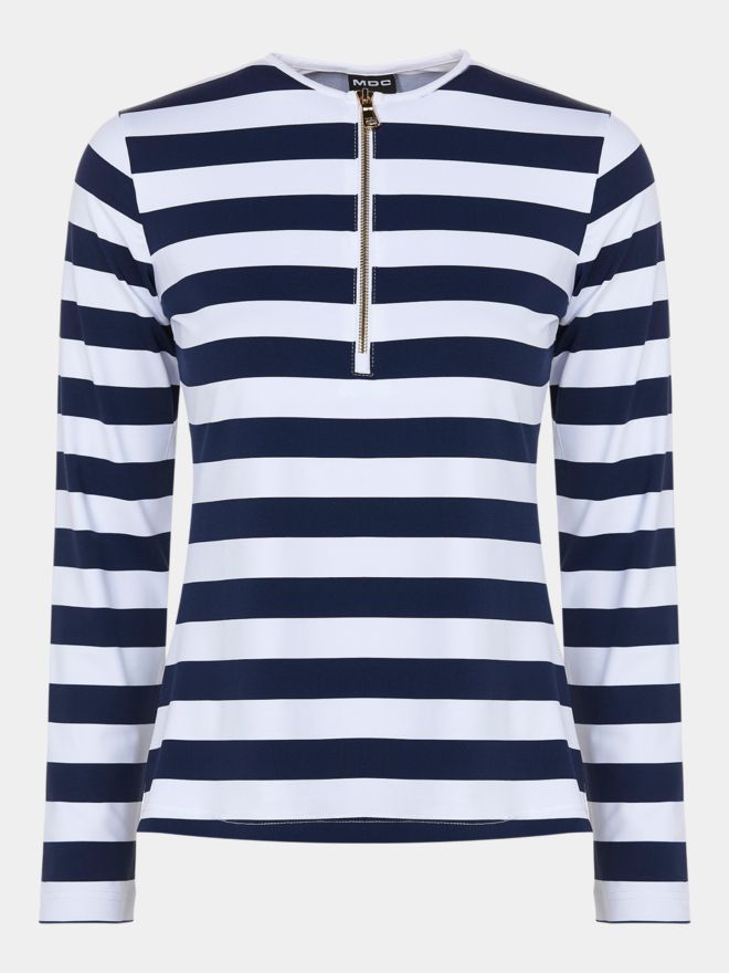 MDC Langarm Polo navy