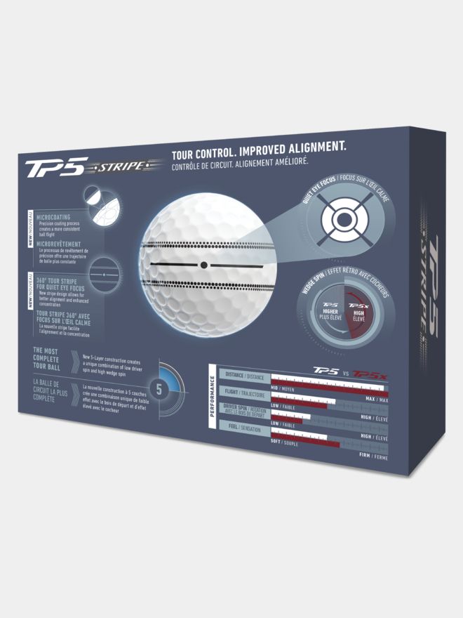 TaylorMade TP5 Stripe Golfbälle weiß